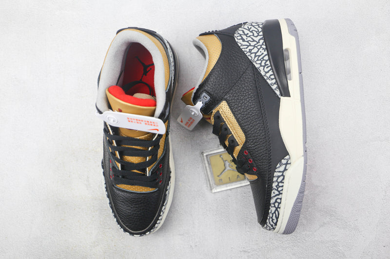 Air Jordan 3 Retro black gold burst crack (IMPORTADOS)