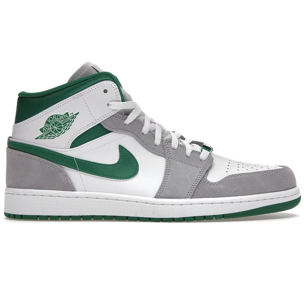 AIR JORDAN 1 MID WHITE GREY GREEN MEN'S (IMPORTADOS)