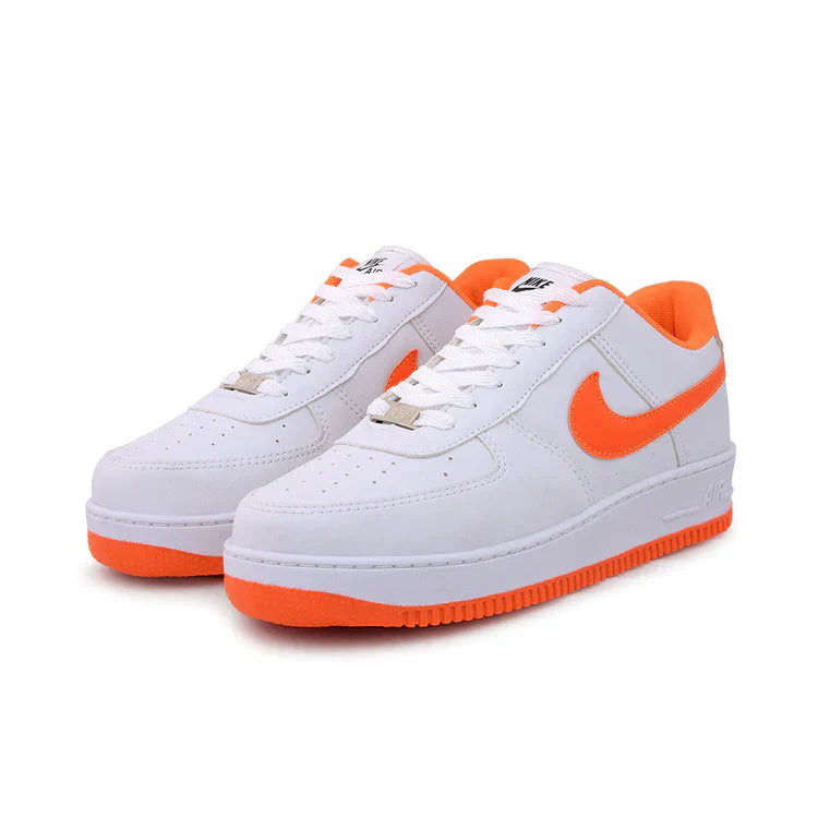 NIKE AIR FORCE AF1 RETRO BRANCO LARANJA