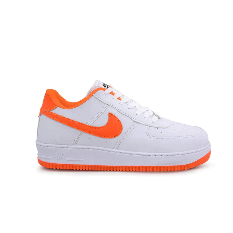 NIKE AIR FORCE AF1 RETRO BRANCO LARANJA