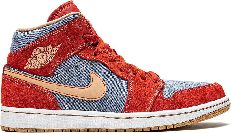 AIR JORDAN 1 MID DENIM/RED (IMPORTADOS)