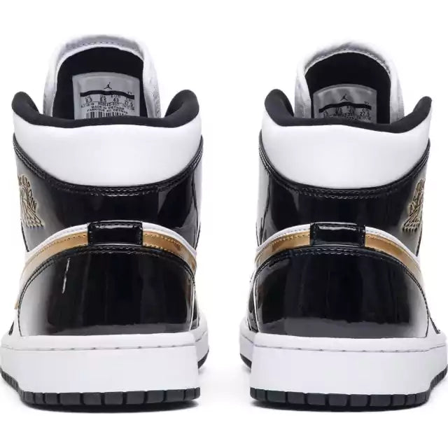 AIR JORDAN 1 MID PATENT BLACK GOLD (IMPORTADOS)